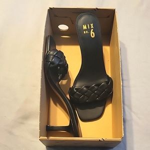 Black mix no. 6 slip on heels